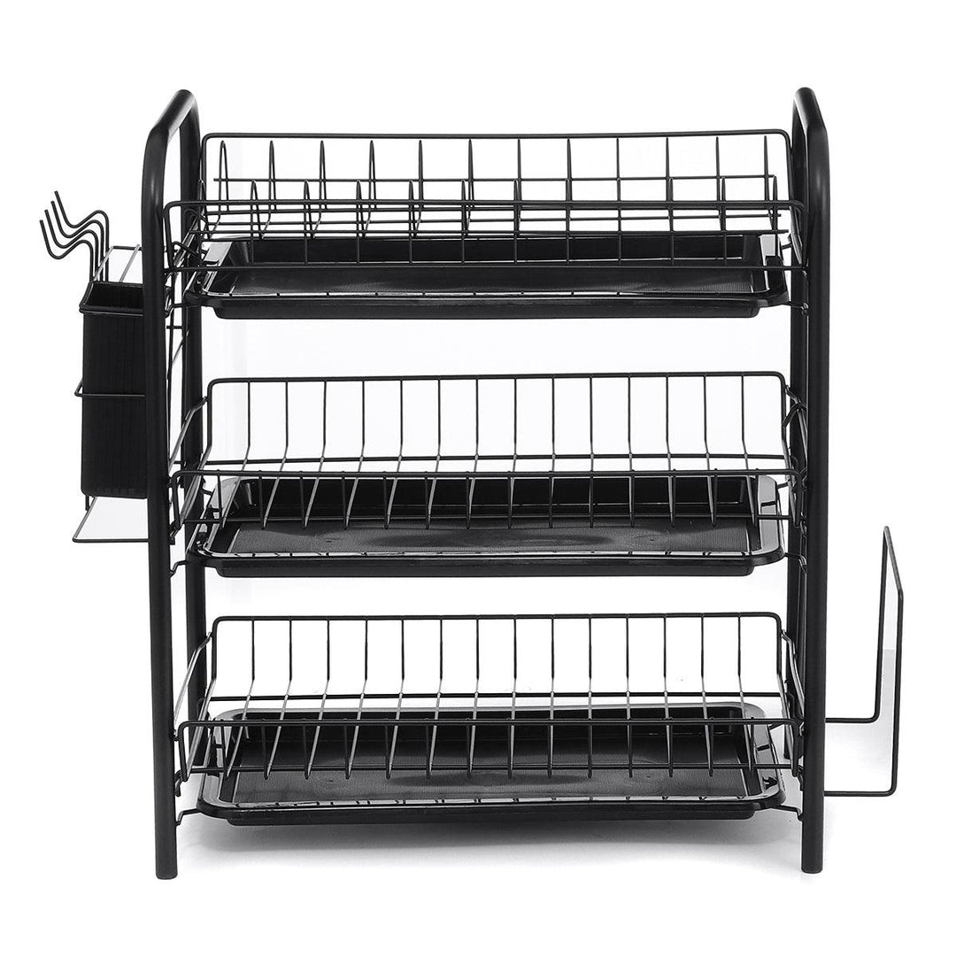 2/3 Tier Stainless Steel Dish Rack Drainer Cutlery Kitchen Storage Holder - MRSLM