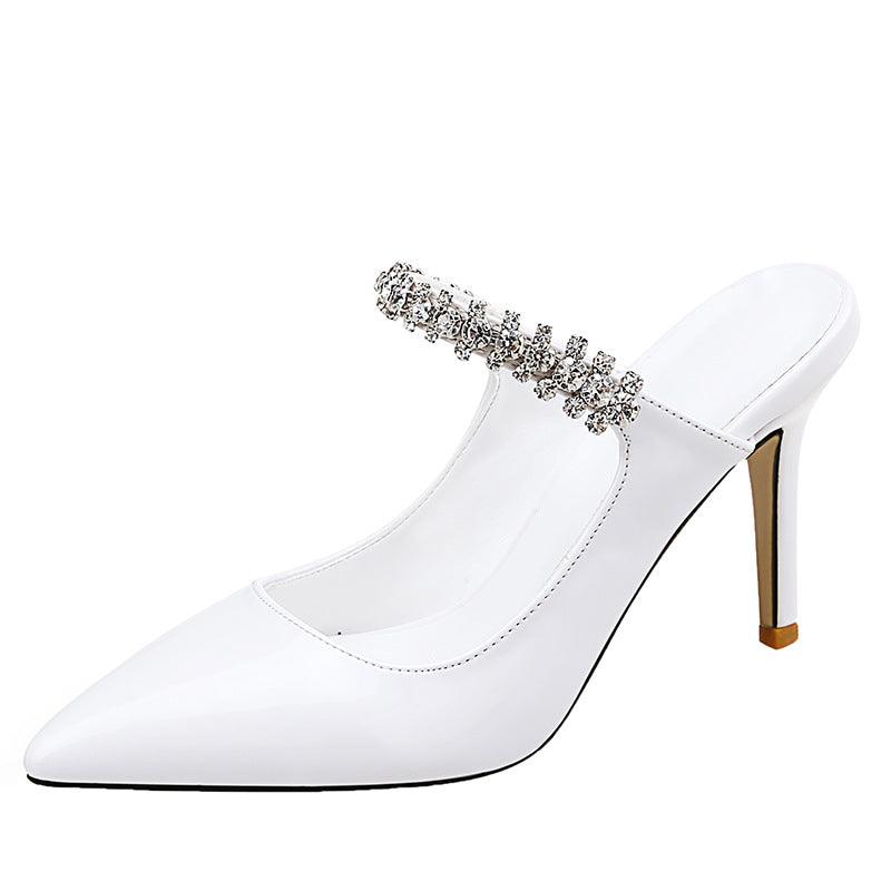 European And American New Pointed Rhinestone High Heels Sexy Back Space - MRSLM