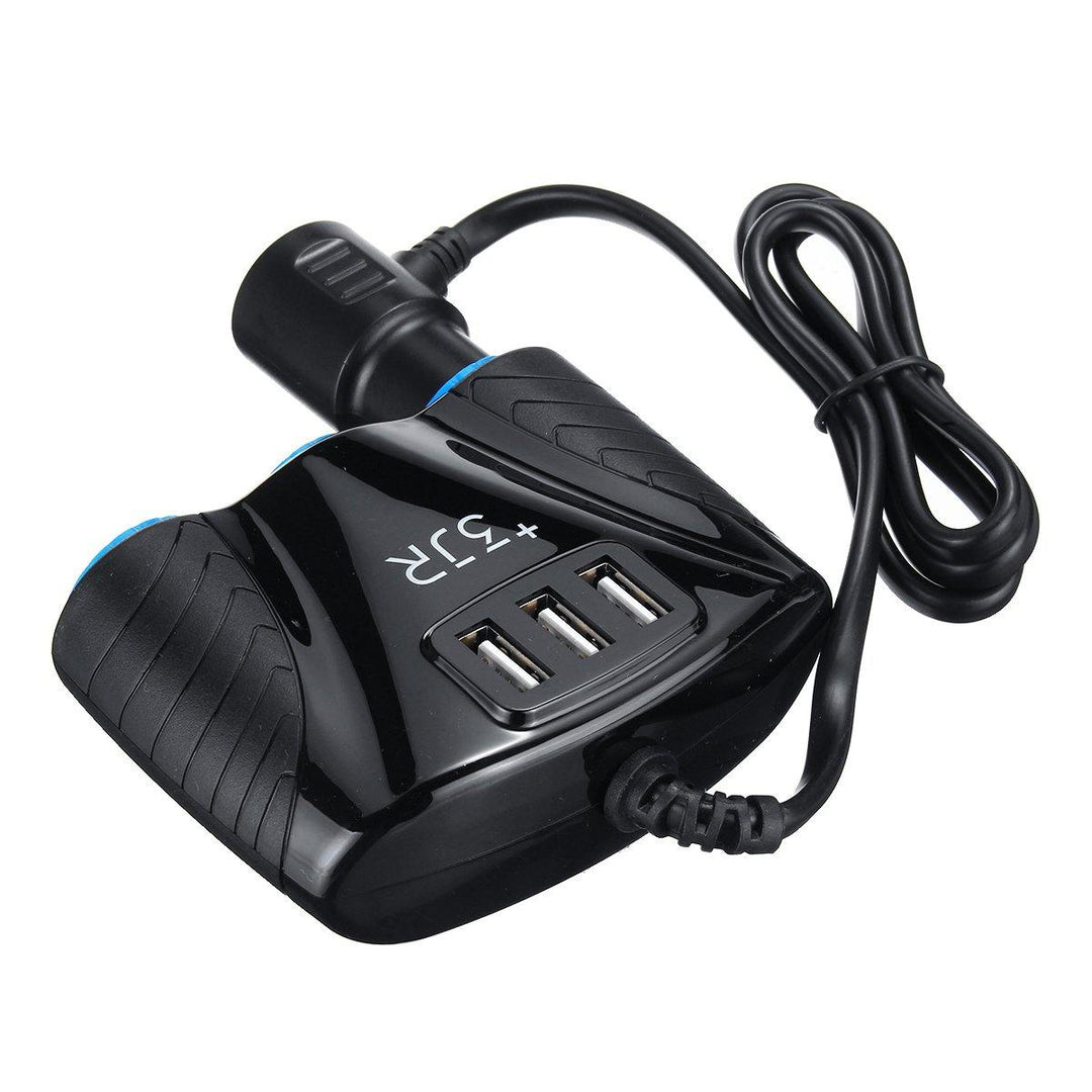 3 in 1 Triple Socket Vehicle Charger Car Lighter Adapter Power Plug USB Port - MRSLM