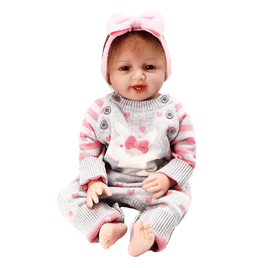 New Newborn Reborn Baby Girl 22" Lifelike Doll Realistic Toy Christmas Gift - MRSLM