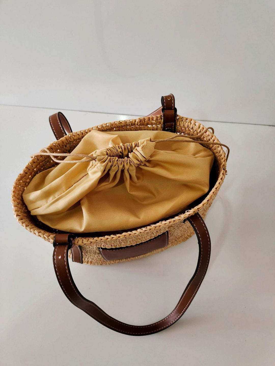 Hand-knitted Straw Woven Bag For Women's Fashion Bucket Beach - MRSLM
