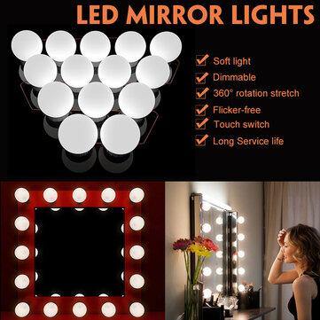 USB Powered 14 Bulbs Make Up LED Mirror Light Kit Vanity Hollywood Style Dimmable Dressing Lamp - MRSLM