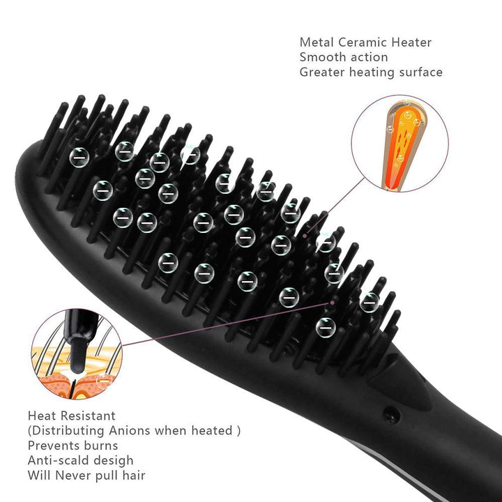 Hair Straightener Comb Hair Electric Brush Comb Irons Auto Straight Hair Comb - MRSLM