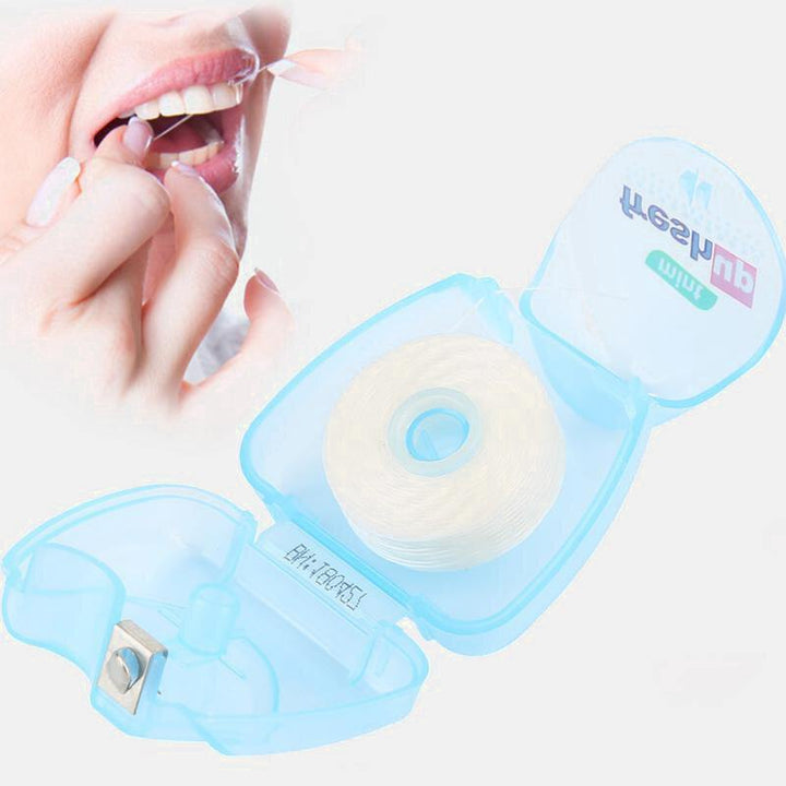 Portable 50M Micro-Wax Dental Floss Clean Teeth Reduce Tooth Decay Gum Disease Oral Care - MRSLM
