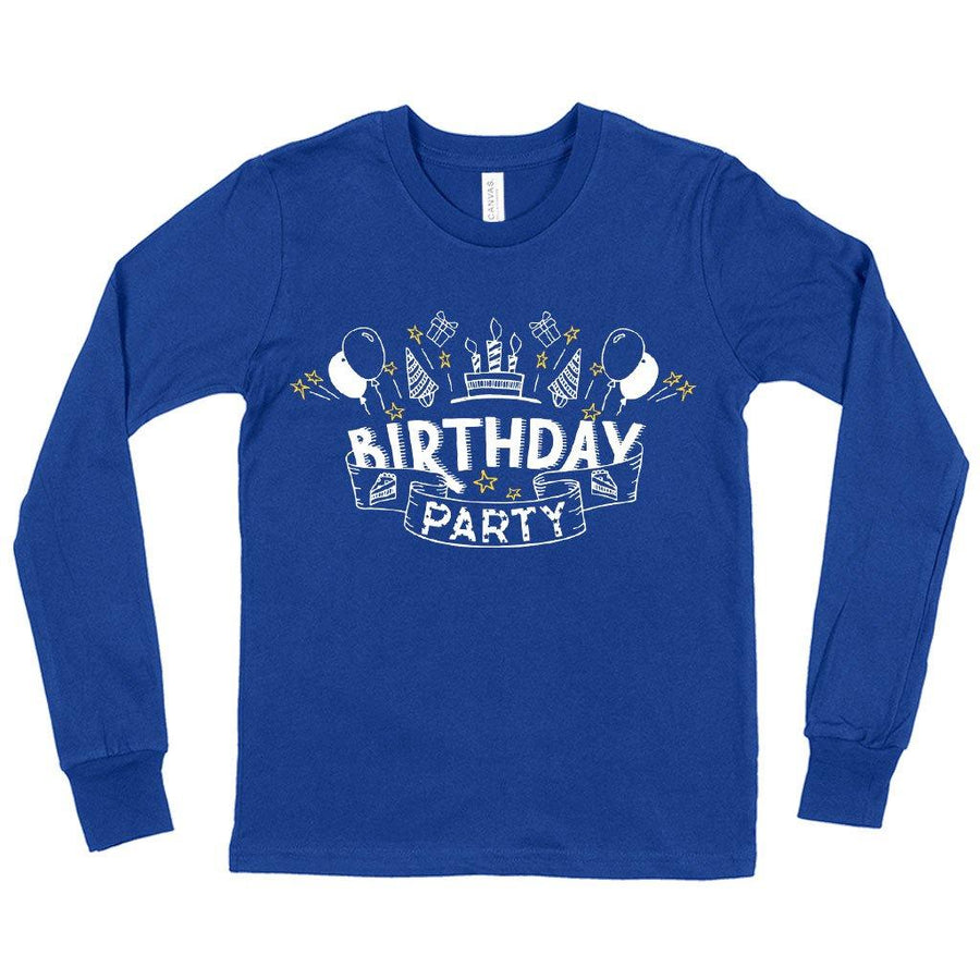 Kids' Birthday Party Long Sleeve T-Shirt - Birthday Celebration T-Shirts - MRSLM
