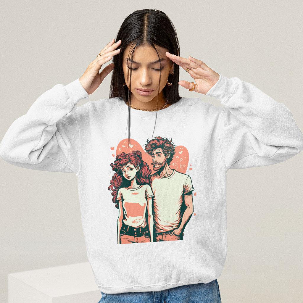 Love Print Sweatshirt - Romantic Crewneck Sweatshirt - Printed Sweatshirt - MRSLM