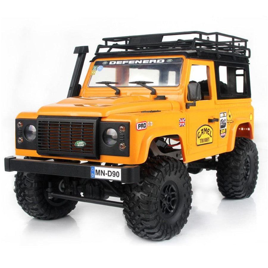 MN90 1/12 2.4G 4WD RC Car w/ Front LED Light 2 Body Shell Roof Rack Crawler Off-Road Truck RTR Toy - MRSLM