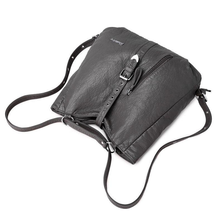Washed Soft Leather Women's Large-capacity Handbag - MRSLM