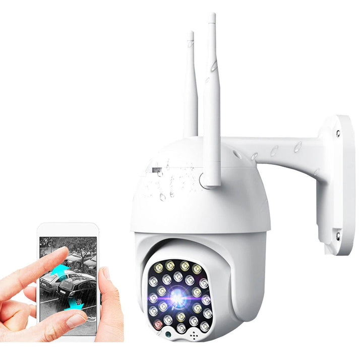 GUUDGO 4X Zoom 23LED 1080P HD Wifi IP Security Camera Outdoor Light & Sound Alarm Night Vision Waterproof - MRSLM