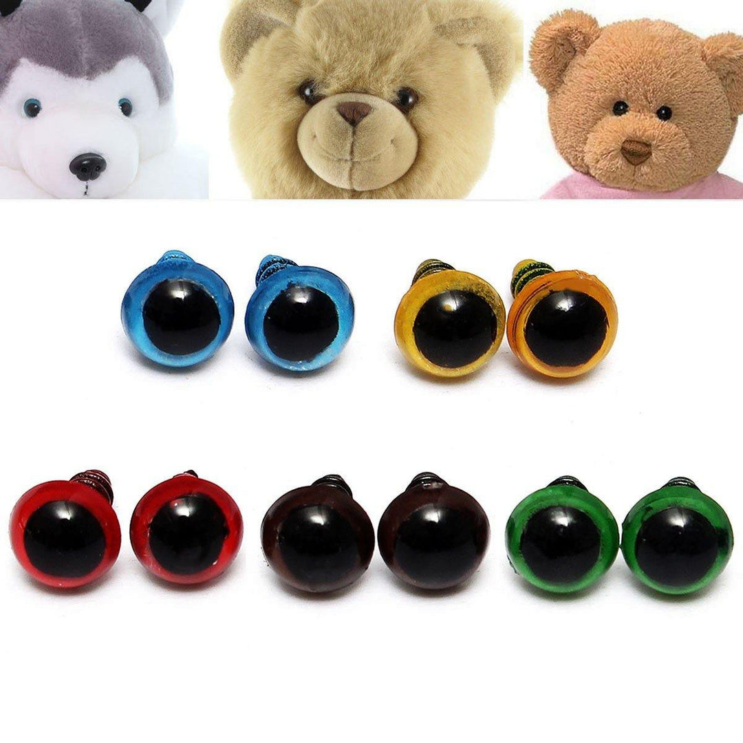 100pcs 8mm 5 Colors Washers Plastic Safety Eyes Teddy Bear Doll Puppets Toys Handmade Craft DIY Tool - MRSLM