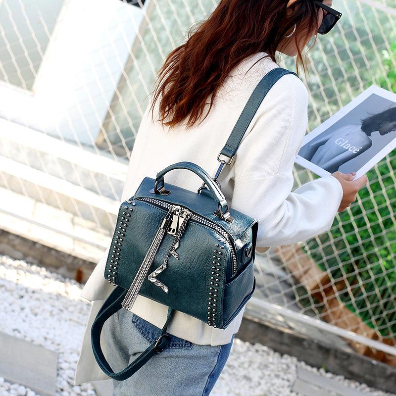 Women's Simple Leather Messenger Shoulder Bag - MRSLM