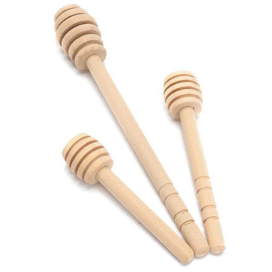 50pcs Wooden Jam Honey Dipper Wood Stirring Rod Stick Spoon Dip Drizzler 8/10/16cm - MRSLM