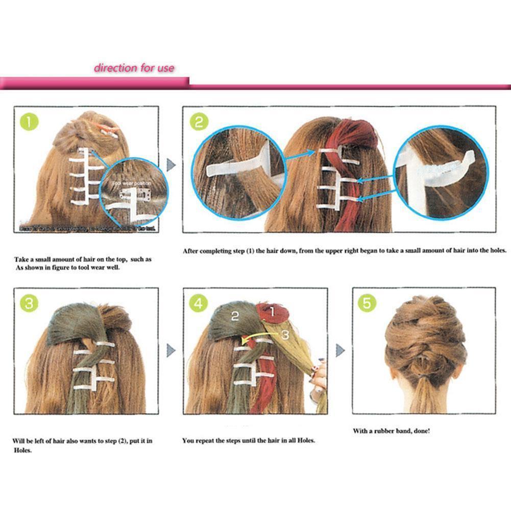 Hair Braid Twist Styling Tools Headbands Bun Maker Plastic Women Hair Accessories Black Coffee - MRSLM