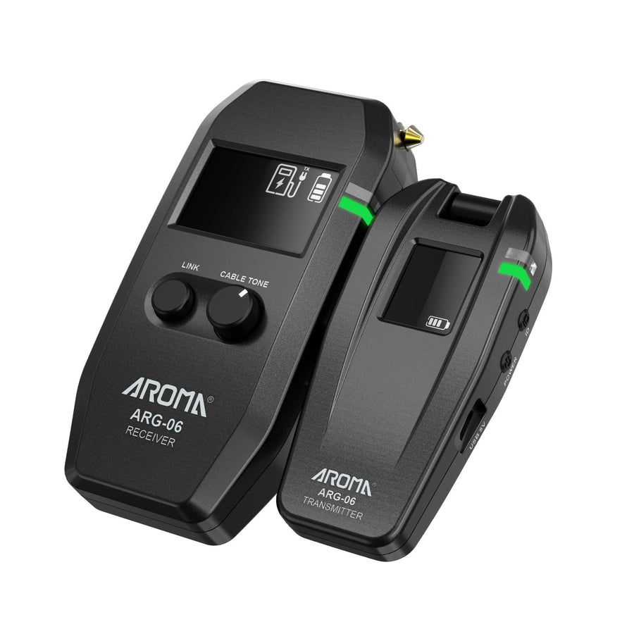 AROMA ARG-06 Guitar Wireless Transmission System(Transmisster & Receiver) 6.35mm Plug 4 Channels Max. 35m Effective Range - MRSLM