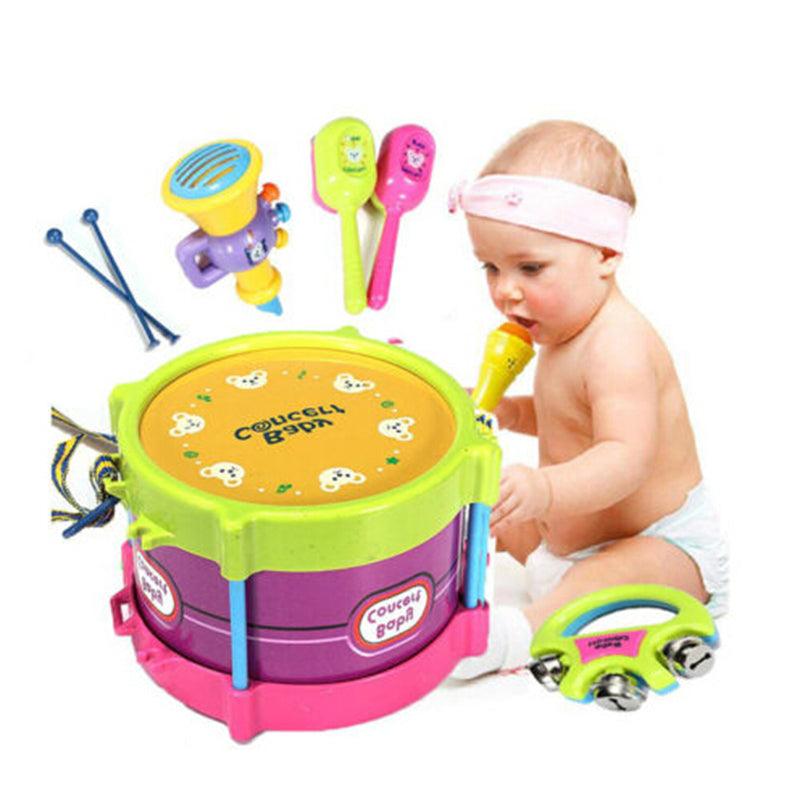 5pcs Baby Roll Drum Musical Instruments Kids Drum Set Children Toys - MRSLM