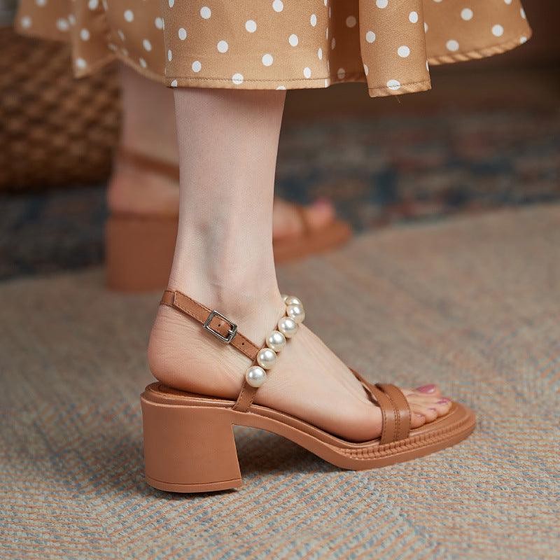Lady's Sandals With Sweet Pearls - MRSLM