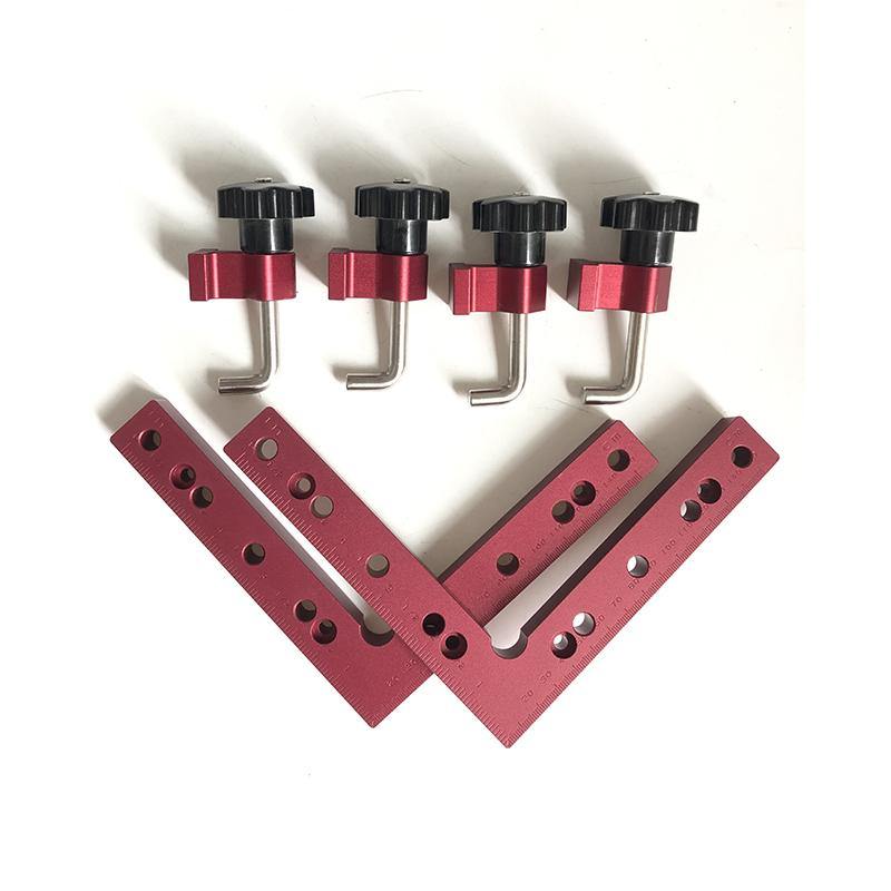 Drillpro 6pcs/set 120/140/160mm 90 Degree L-shaped Auxiliary Fixture Positioning Panel Fixing Clip Woodworking Clamping Tool - MRSLM