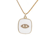 women's copper zircon necklace, view 7 - MRSLM