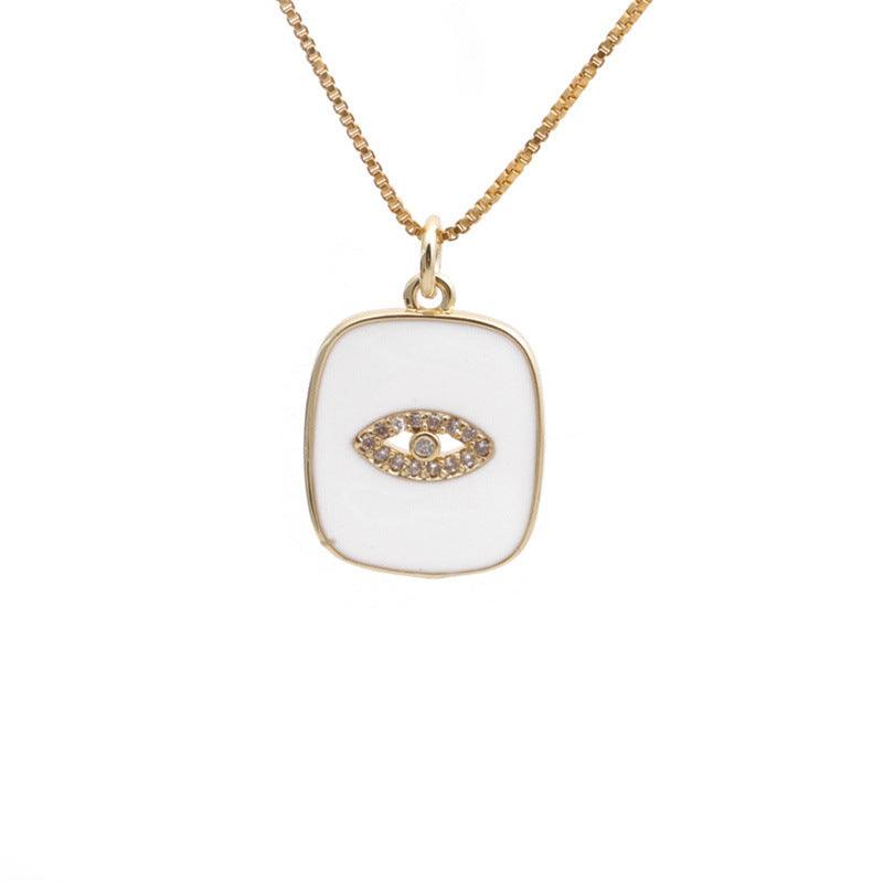 women's copper zircon necklace, view 7 - MRSLM