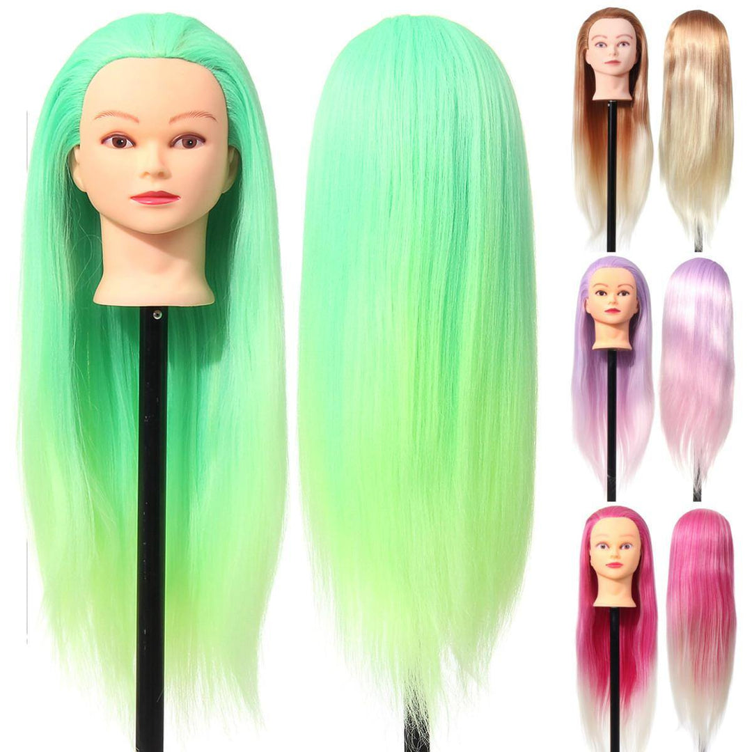 27'' Colorful Mannequin Head Hair Hairdressing Practice Training Salon + Clamp - MRSLM