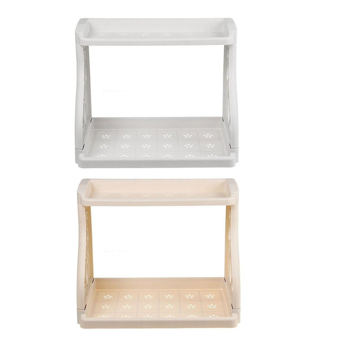 Kitchen Storage Organizer Rack PP Adjustable 2-Tier Shelf Holder 15.7X9.6x12.4" - MRSLM