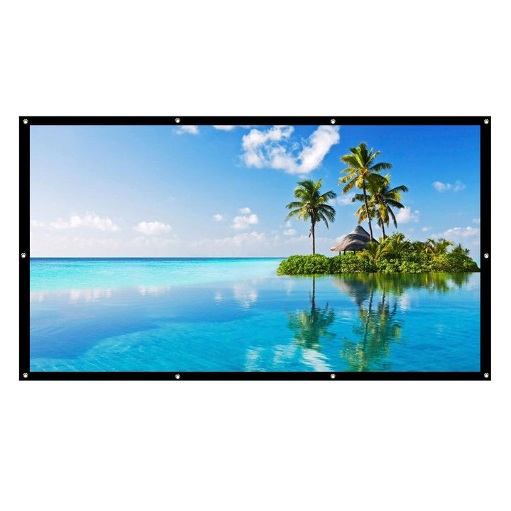100-inch Projector Screen 16:9 / 4: 3 HD Foldable Anti-light Projection Wall Mounted Screen for Home Office Theater Movies Indoors Outdoors - MRSLM