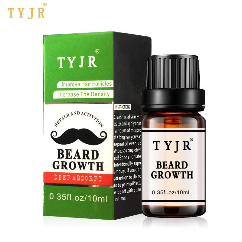 10ml Men Beard Growth Oil Nursing Moisturizing Improve Frizz Beard Eyelashes Nourishing Fluid Mustache Oil (One Size) - MRSLM