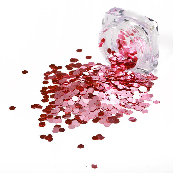6 Bottles Of Pink Superfine Glitter Small Sequin Nail Glitter Set - MRSLM