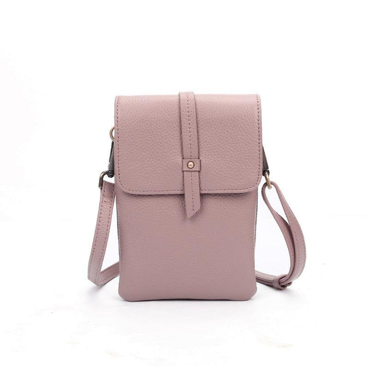 Mobile Phone Head Layer Cowhide Diagonal Small Bag - MRSLM