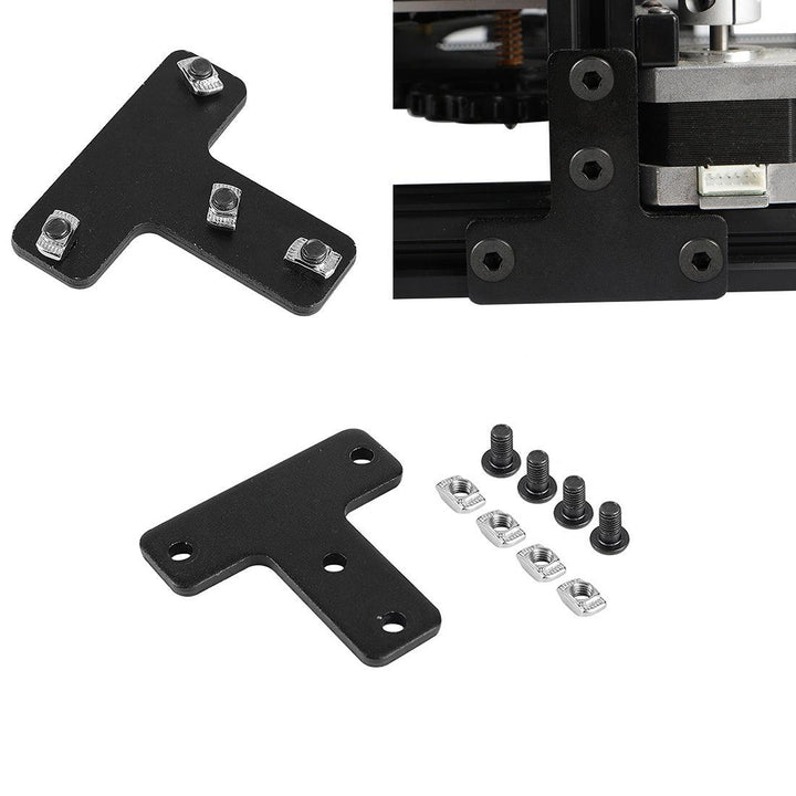 Aluminum Black T-type Boat Nut Screw Fixed Plate Bracket for 3D Printer Aluminum Profile Connect - MRSLM