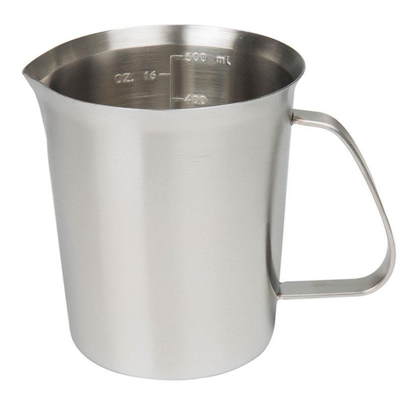 KC-MCup 18/10 Stainless Steel Measuring Cup Frothing Pitcher with Marking For Milk Froth - MRSLM