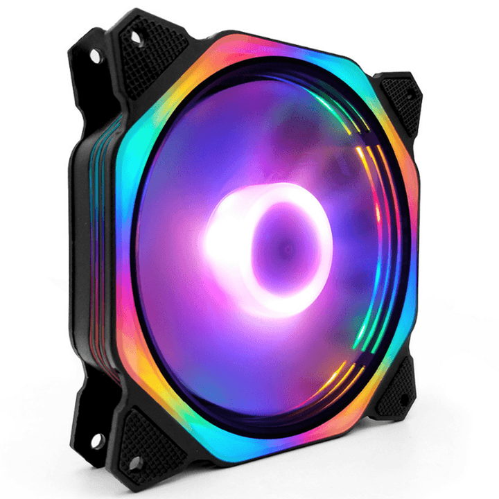 Coolmoon 120mm Adjustable RGB LED Light CPU Cooling Fan Mute Octagon Computer PC Case Cooling Fan - MRSLM