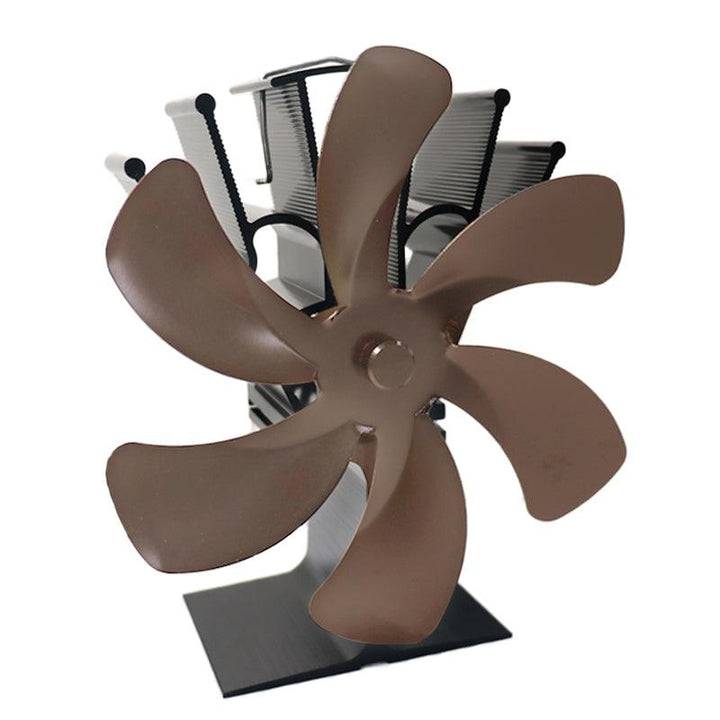 6 Blades Fireplace Fan Stove Fan Heated Fan Heat Powered Eco Fan - MRSLM