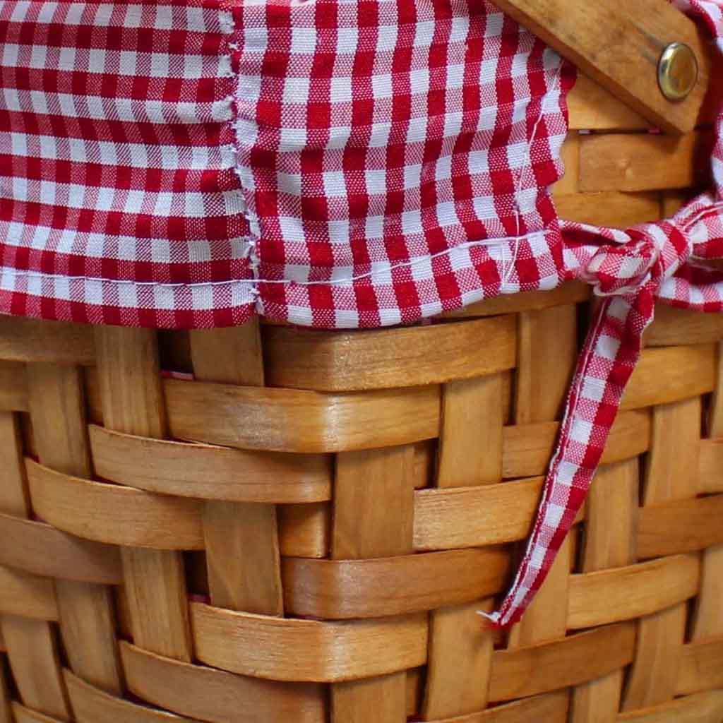Small Rectangular Basket With Gingham Lining - MRSLM