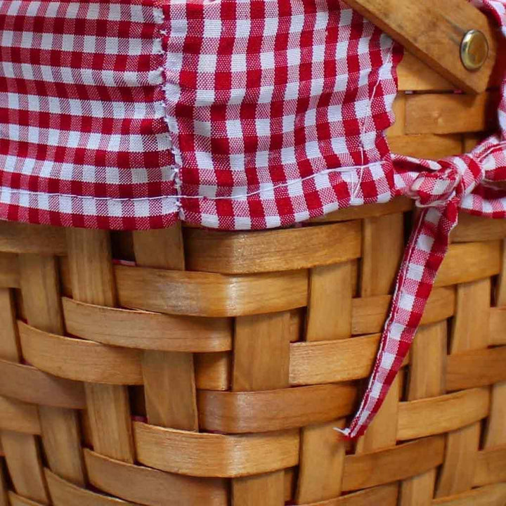 Small Rectangular Basket With Gingham Lining - MRSLM