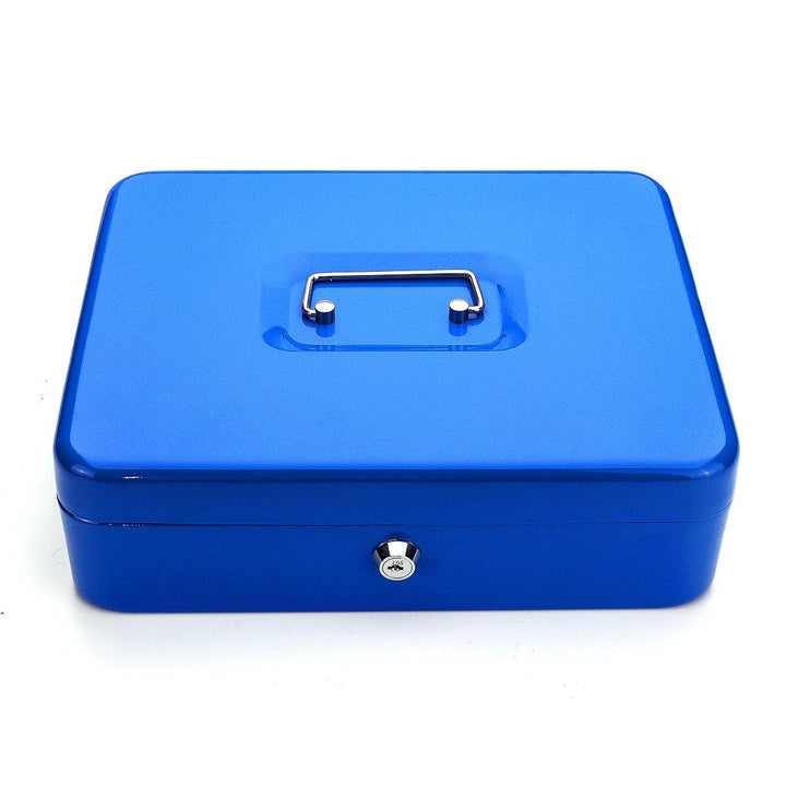 Portable Tiered Cash Box Money 4 Bill 5 Coin Storage Box Key Lock Cash Tray Holder - MRSLM