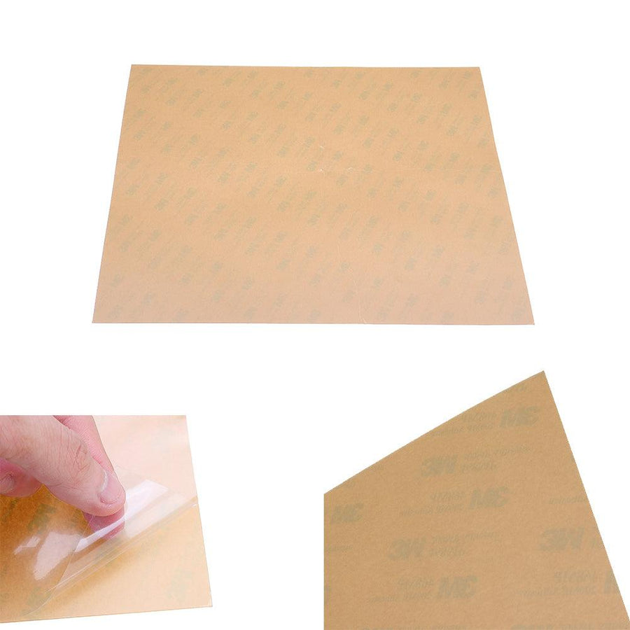300*300*0.3mm Polyetherimide PEI Sheet for 3D Printer Heated Bed Amber Color with 3M Glue - MRSLM