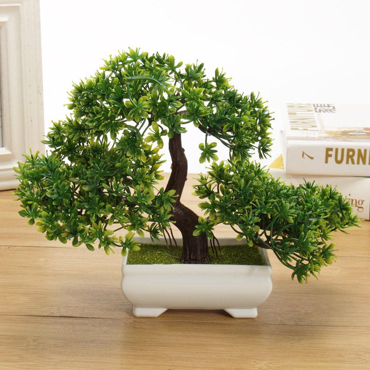 Bonsai Tree with Pot Artificial Plant Decoration for Home Office Desk 18cm - MRSLM