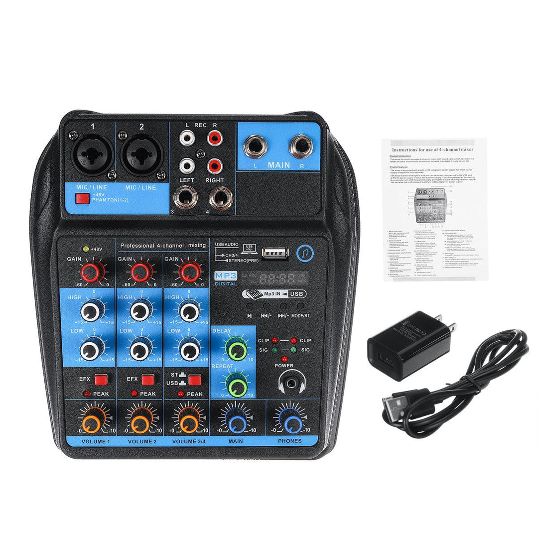 4 Channel Professional Audio Mixing Console USB bluetooth Music Stereo Mixer - MRSLM