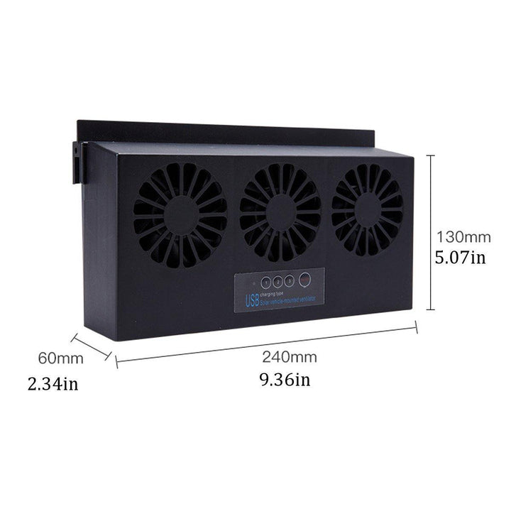 4500Rpm Solar Powered Car Auto Vehicle Window Air Vent Exhaust Cooling Box Fan Ventilation for Outdoor Travel - MRSLM