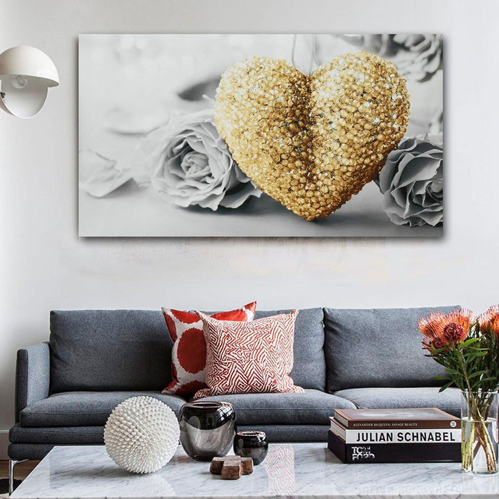 18"x32" Heart Rose Canvas Prints Paintings Pictures Frameless Wall Art Home Decor - MRSLM