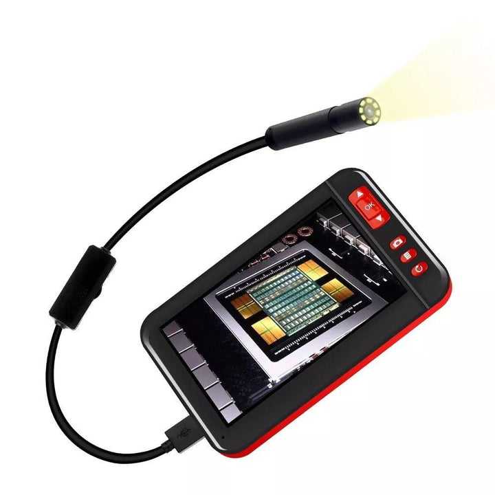 F200 4.3inch HD 1080P Digital Borescope 8MM Camera Diameter Built-in Rechargeable Lithium Battery With Adjustable Brightness 8LEDs 2m/5m/10m Soft Wire - MRSLM