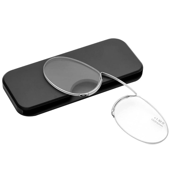 Nose Clip Unisex Reading Glasses Portable Wallet Frameless Reader Mini Presbyopia Glass - MRSLM