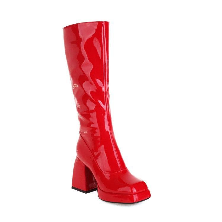 Fashion Waterproof Platform Candy Color High Boots Women - MRSLM