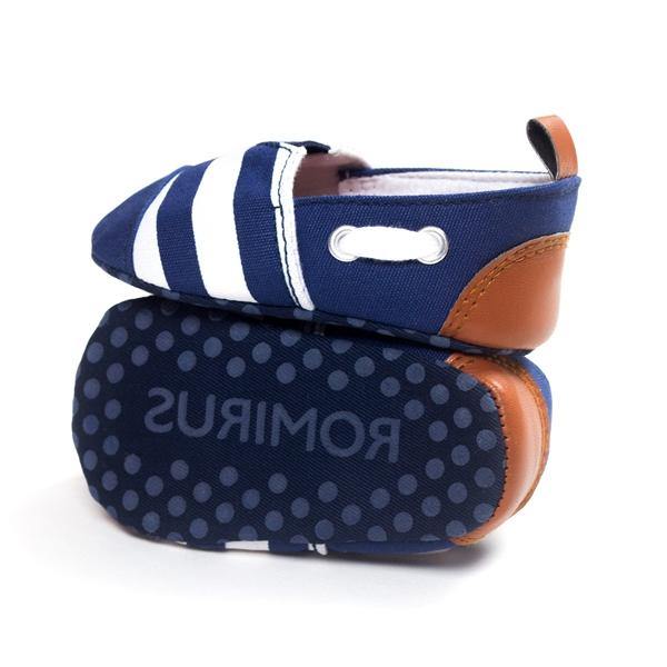 Baby Boy Girl Sailor Style Blue Soft Sole First Walking Shoes - MRSLM