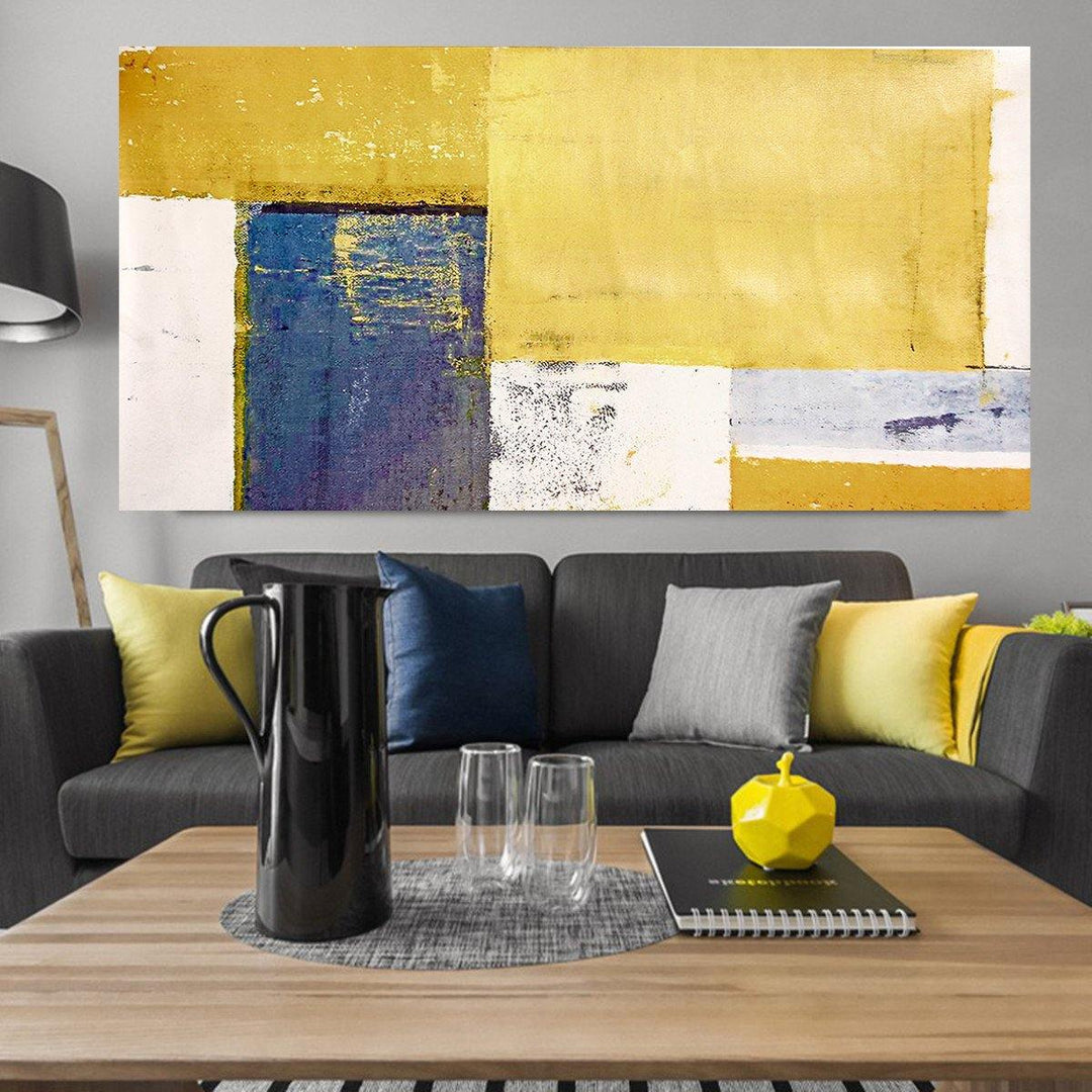 Abstract Yellow Canvas Art Print Oil Paintings Picture Wall Hanging Home Decor - MRSLM