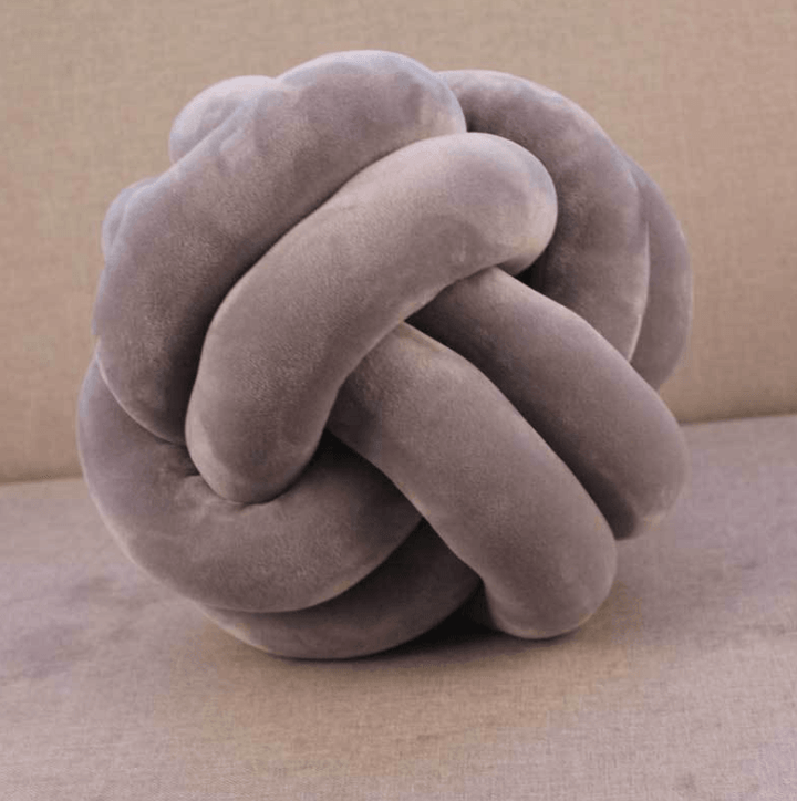 Knotted Plush Ball Design Round Throw Pillow - MRSLM