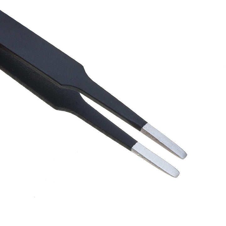 9 Pcs ESD Tweezer Anti-static Stainless Steel Precisiion Tweezers for Electronics Nail Beauty - MRSLM