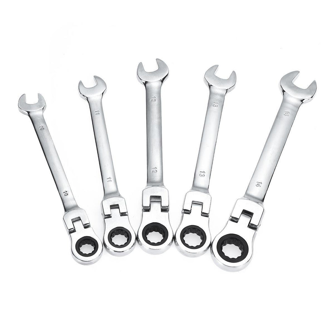 12Pcs Flex Head Ratcheting Wrench Set 8-19mm Metric Combination Spanner with Pouch - MRSLM
