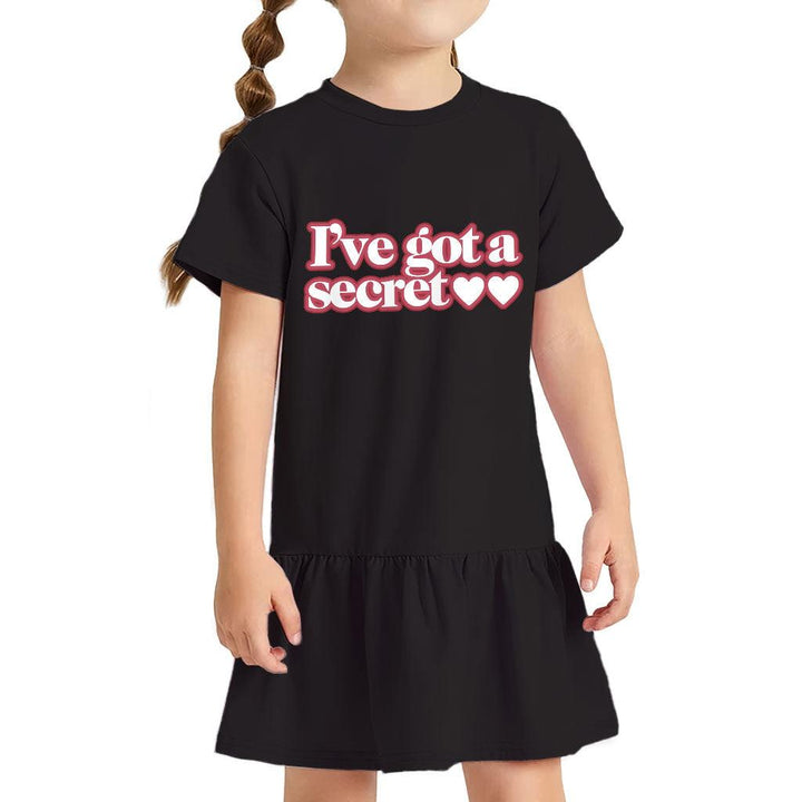 Cute Design Toddler Rib Dress - Heart Print Girls' Dress - Illustration Toddler Dress - MRSLM